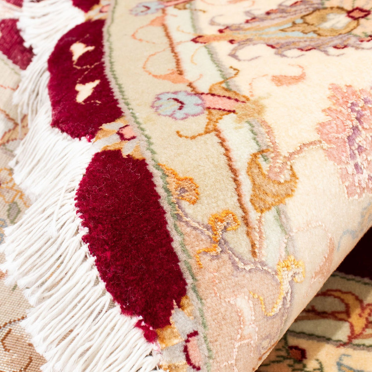 Alfombra Persa - Tabriz - Real redondo  - 150 x 150 cm - rojo oscuro