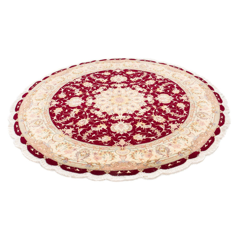 Alfombra Persa - Tabriz - Real redondo  - 150 x 150 cm - rojo oscuro