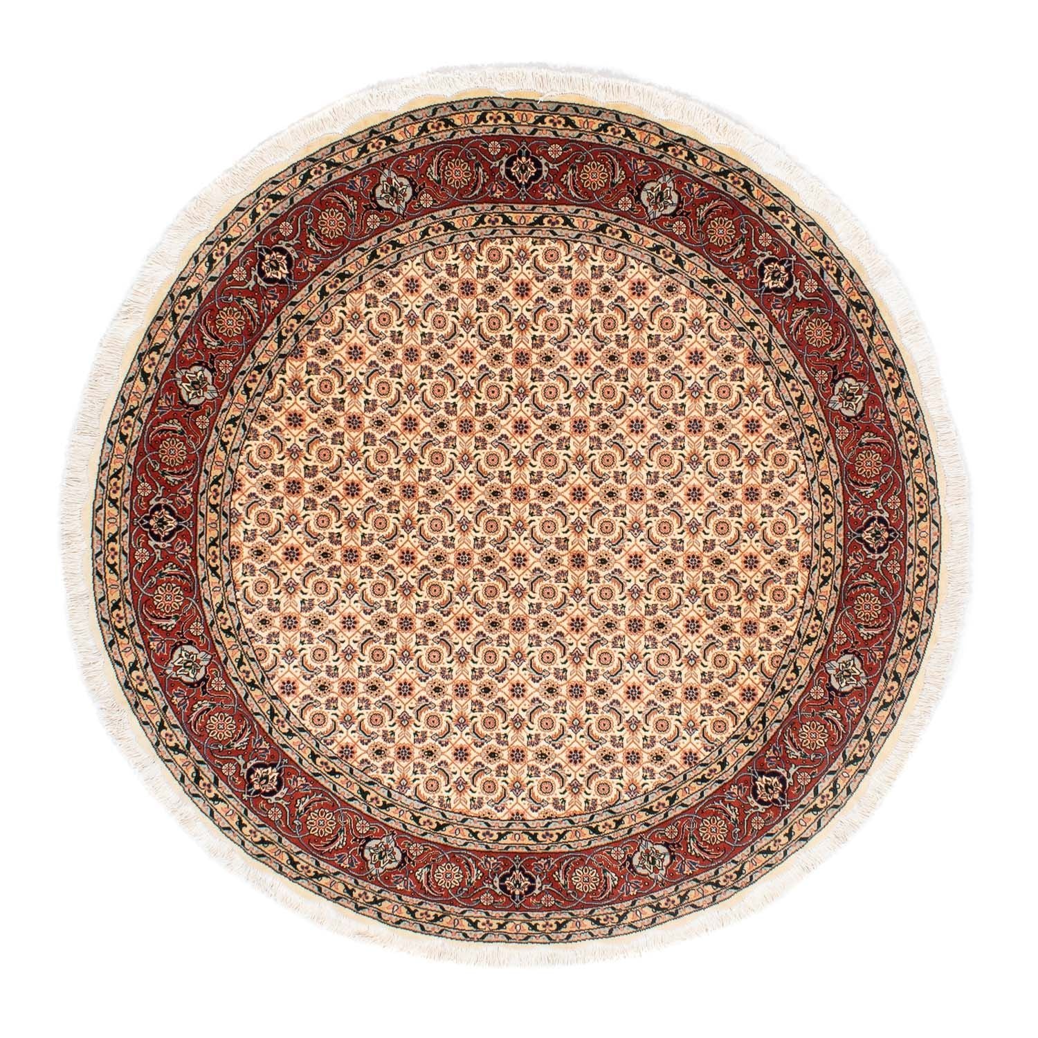 Alfombra Persa - Tabriz - Real redondo  - 150 x 150 cm - marrón claro