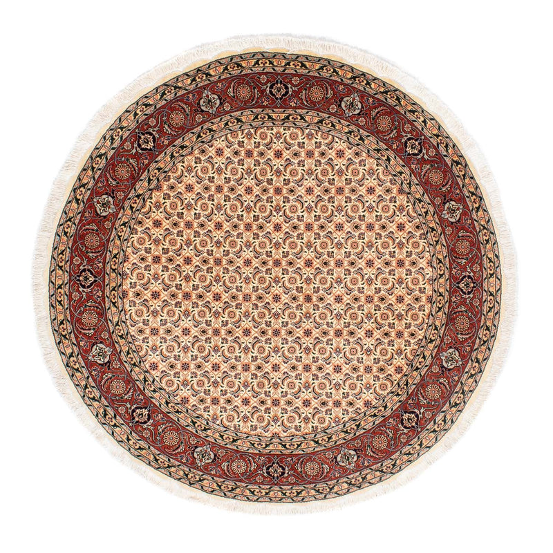 Alfombra Persa - Tabriz - Real redondo  - 150 x 150 cm - marrón claro