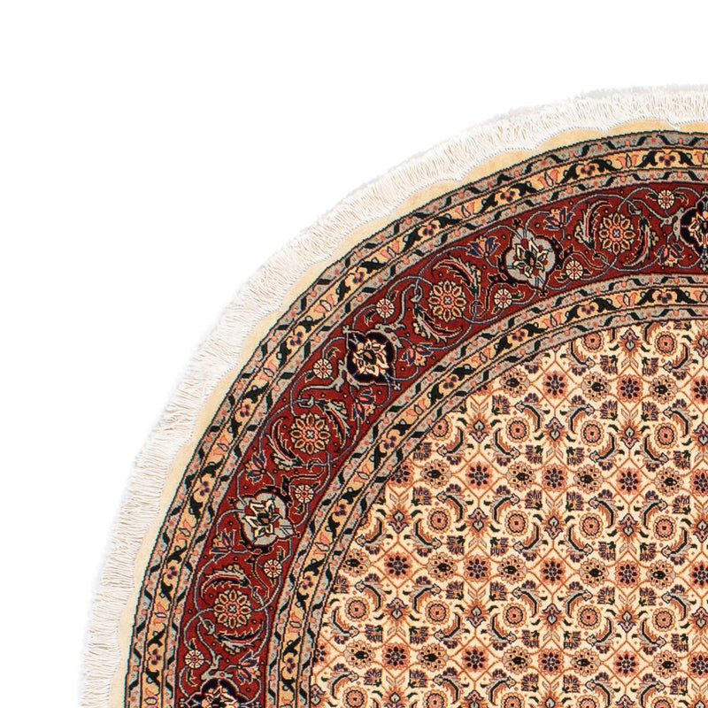 Alfombra Persa - Tabriz - Real redondo  - 150 x 150 cm - marrón claro