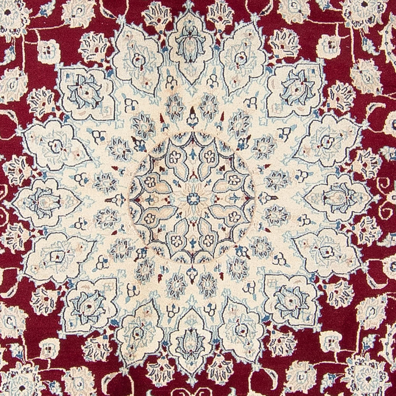 Alfombra persa - Nain redondo  - 302 x 302 cm - rojo oscuro