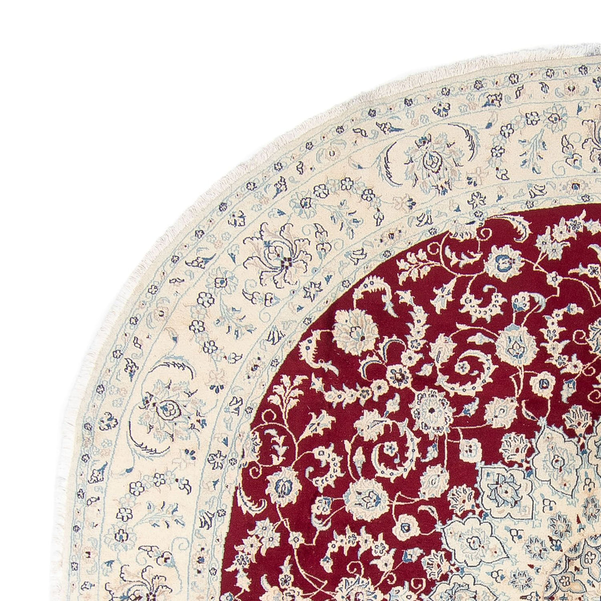 Alfombra persa - Nain redondo  - 302 x 302 cm - rojo oscuro