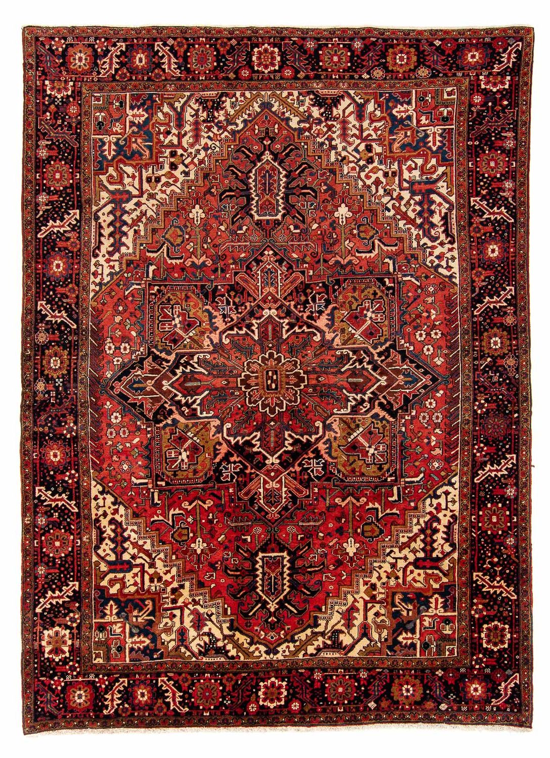Alfombra persa - Nómada - 368 x 286 cm - rojo oscuro