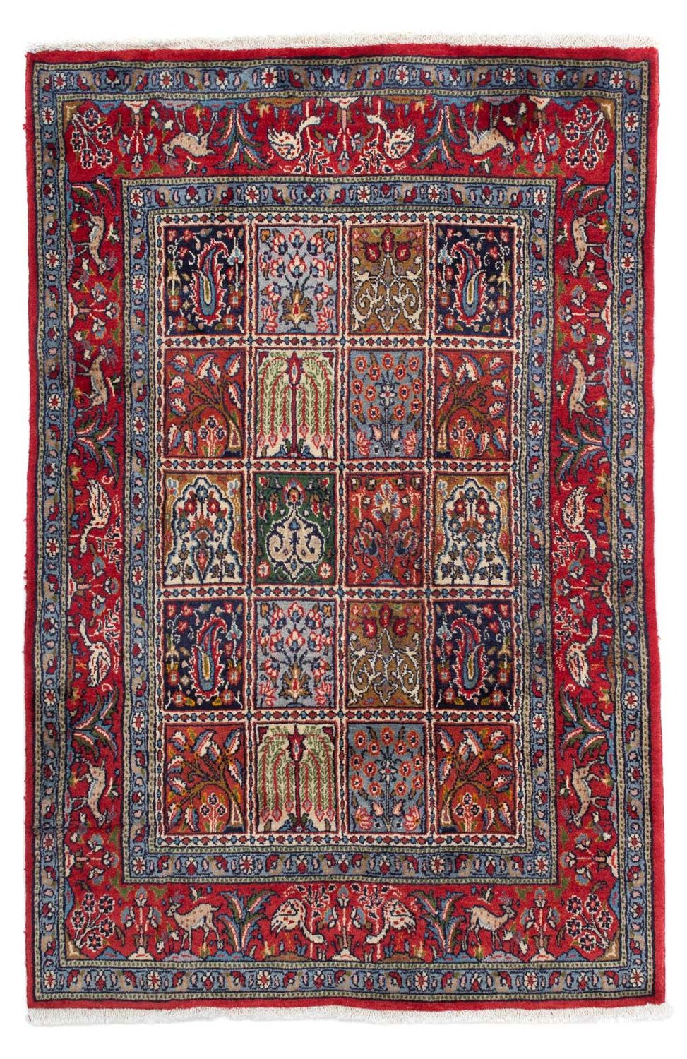 Alfombra persa - Clásica - 145 x 96 cm - rojo oscuro