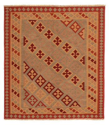 Alfombra Kelim - Oriental cuadrado  - 165 x 161 cm - rojo oscuro