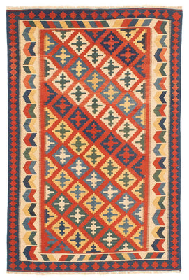 Alfombra Kelim - Oriental - 217 x 155 cm - rojo