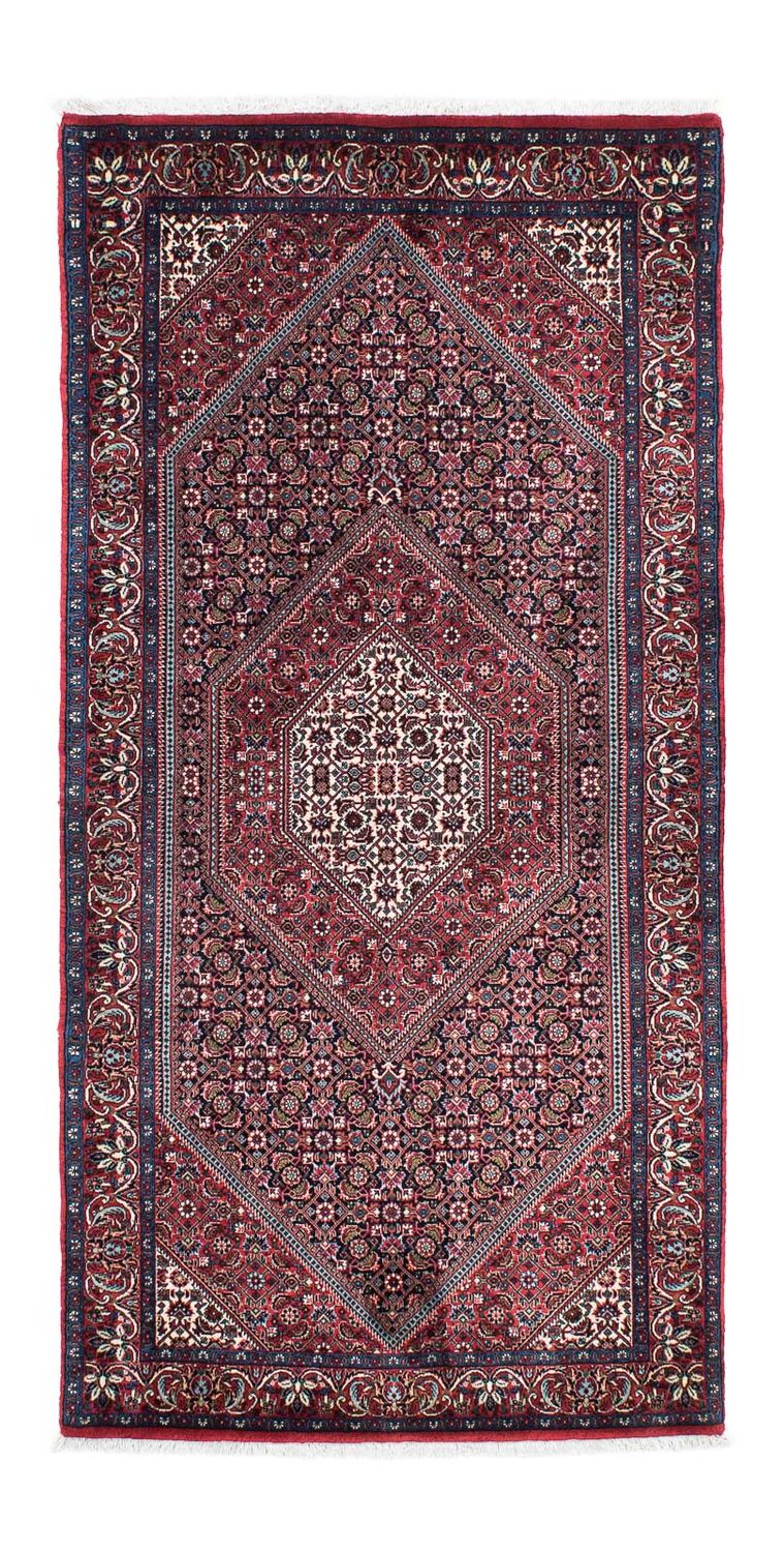 Alfombra de pasillo Alfombra persa - Bidjar - 200 x 97 cm - rojo claro