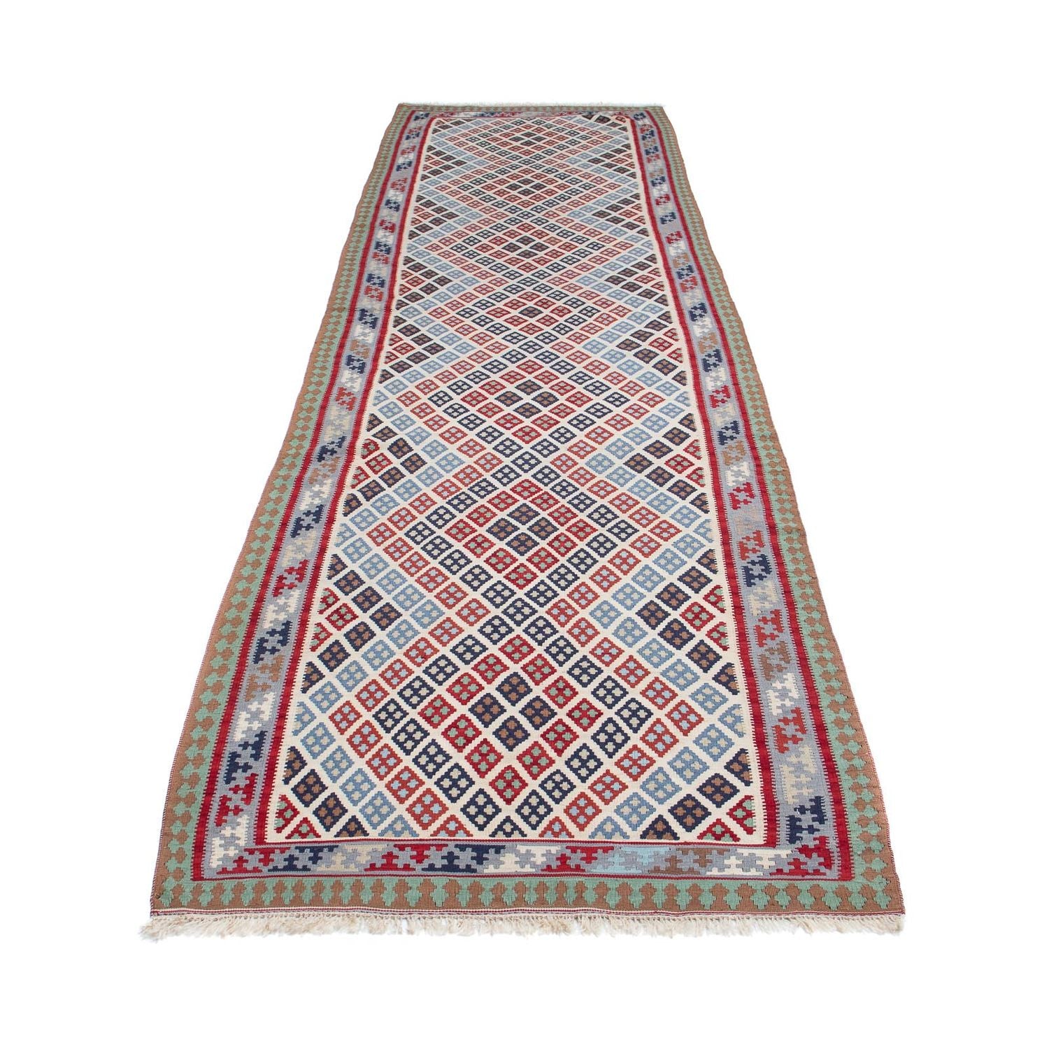 Alfombra de pasillo Alfombra Kelim - Oriental - 385 x 96 cm - multicolor