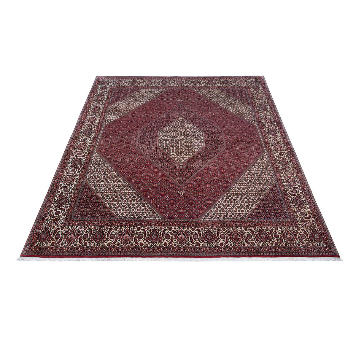 Alfombra persa - Bidjar - 340 x 300 cm - rojo oscuro