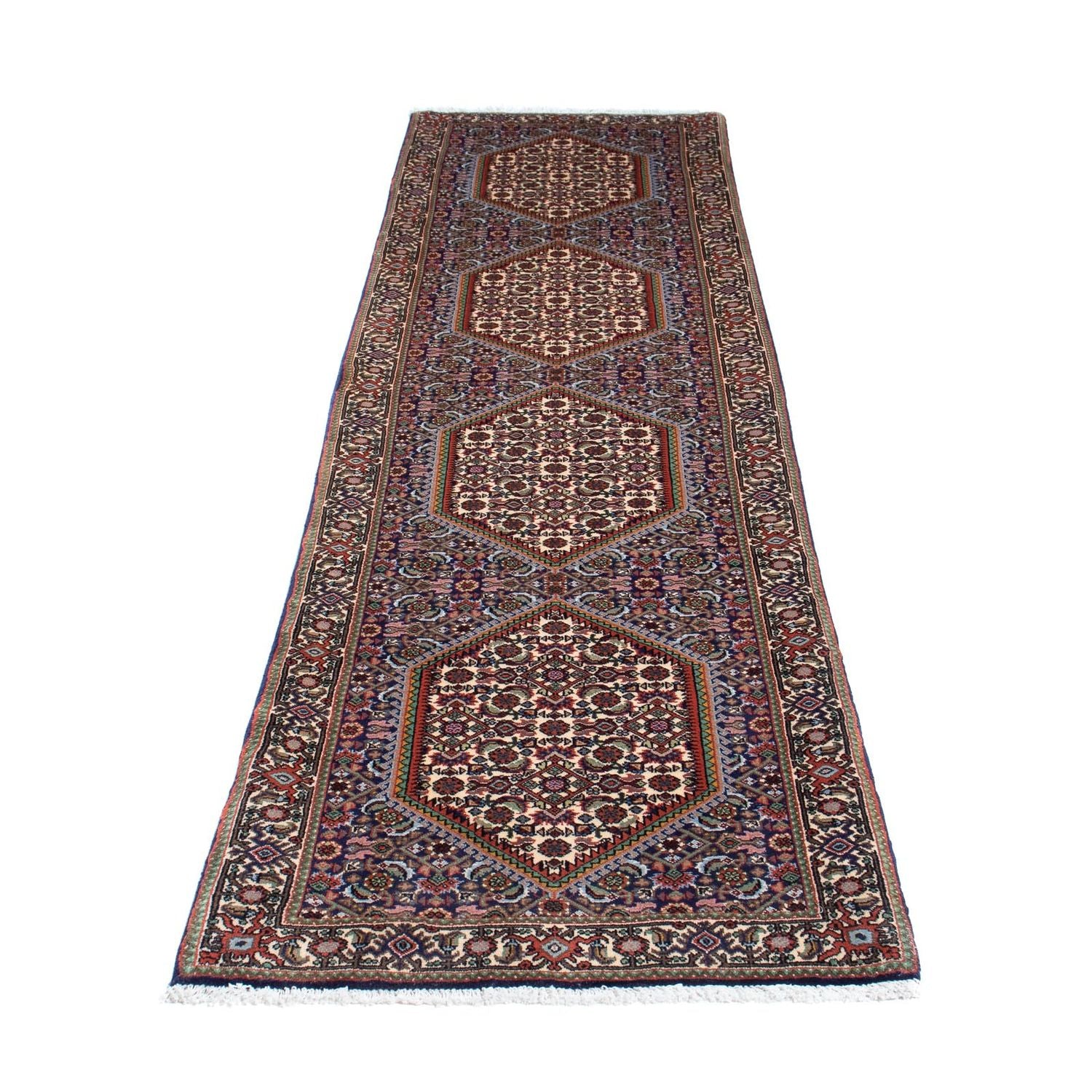 Alfombra de pasillo Alfombra persa - Bidjar - 255 x 69 cm - azul