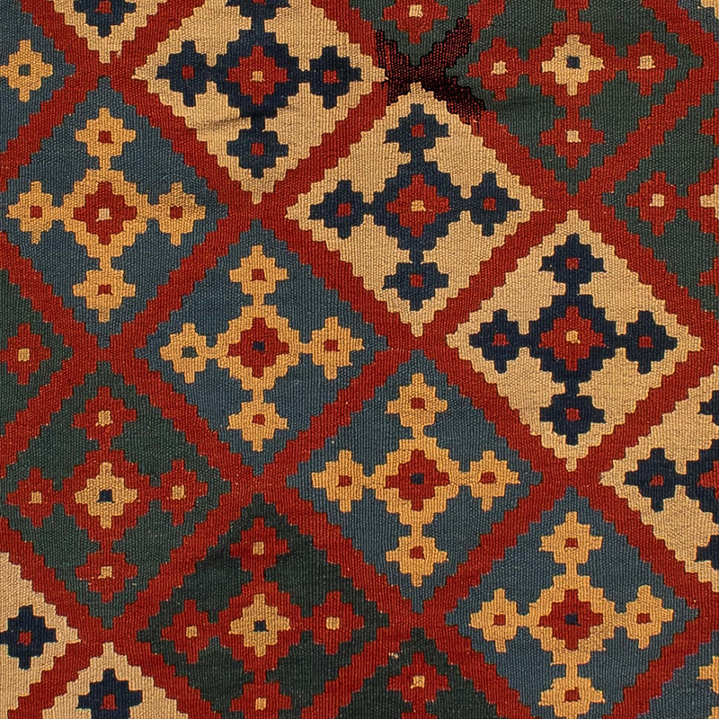 Alfombra Kelim - Oriental - 196 x 155 cm - rojo oscuro