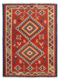 Alfombra Kelim - Oriental - 217 x 160 cm - rojo oscuro