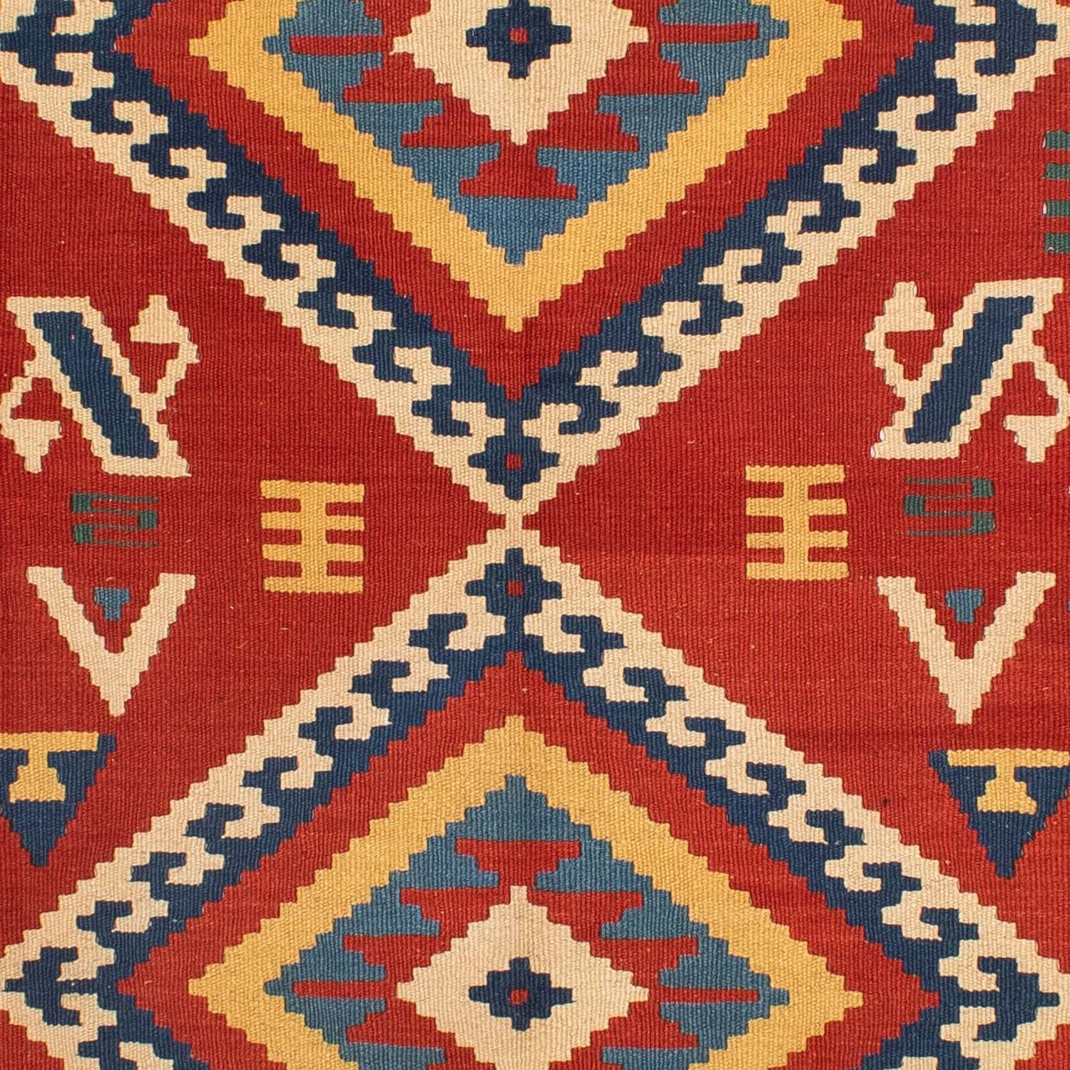 Alfombra Kelim - Oriental - 217 x 160 cm - rojo oscuro