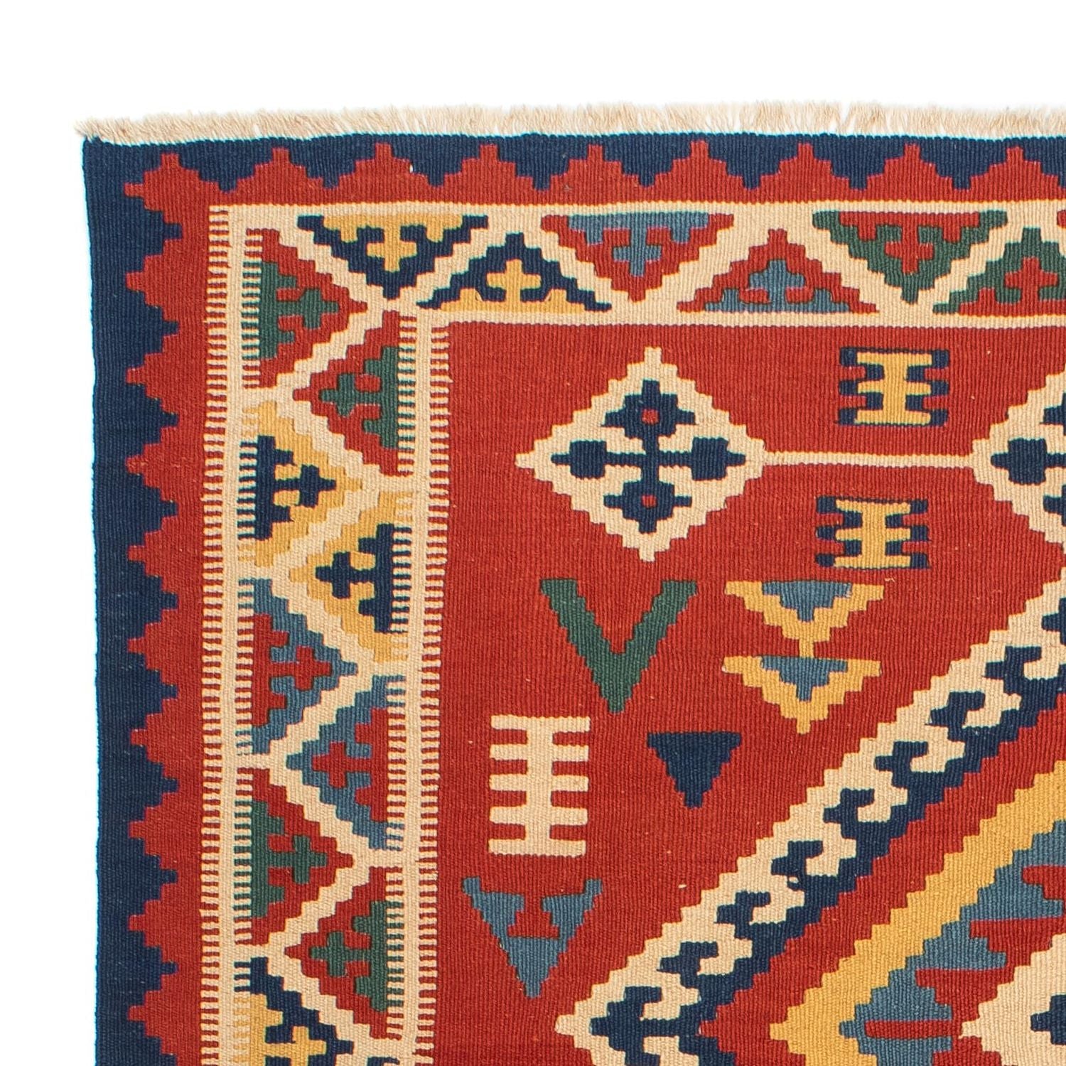 Alfombra Kelim - Oriental - 217 x 160 cm - rojo oscuro