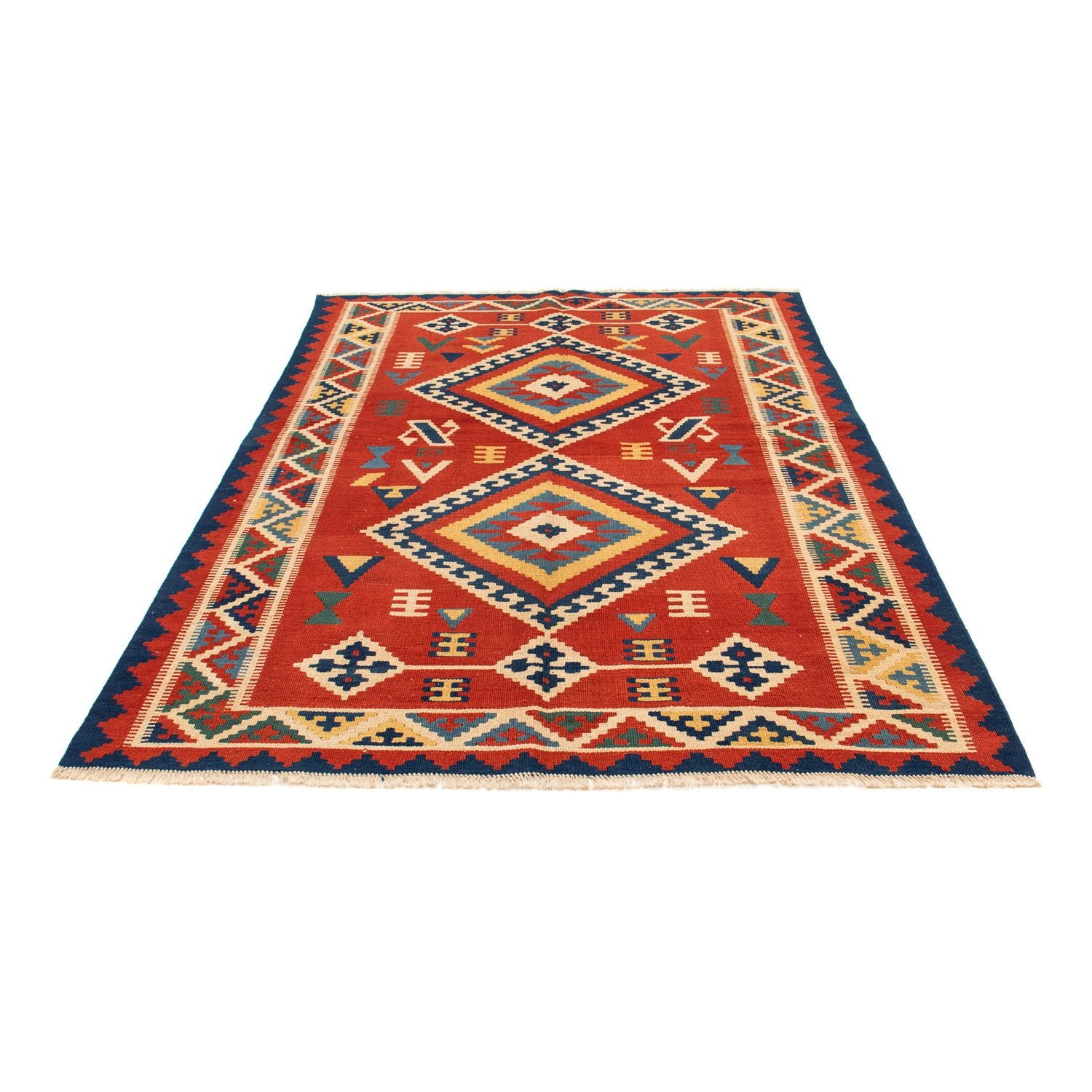 Alfombra Kelim - Oriental - 217 x 160 cm - rojo oscuro