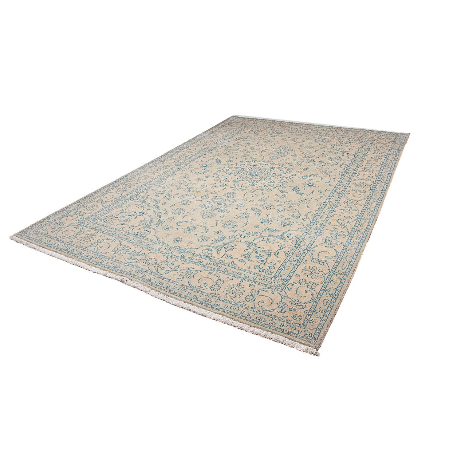 Alfombra persa - Nain - 300 x 202 cm - gris oscuro