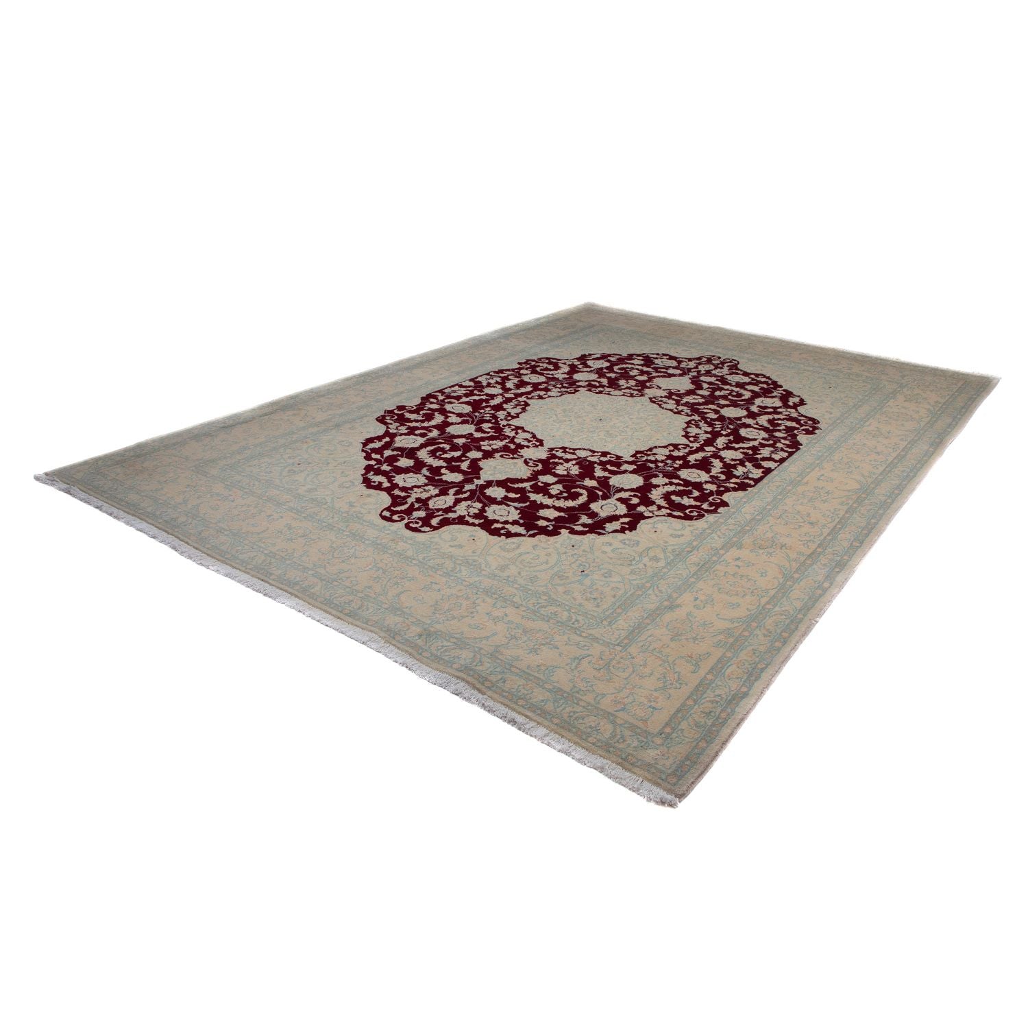 Alfombra persa - Nain - 349 x 248 cm - rojo oscuro