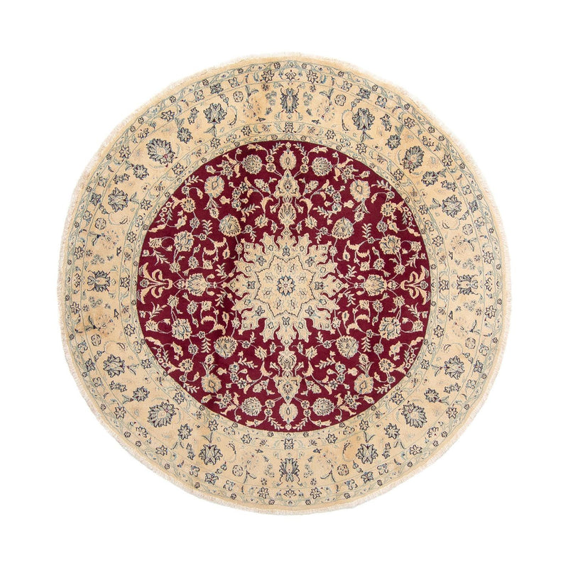 Alfombra persa - Nain redondo  - 245 x 245 cm - rojo oscuro