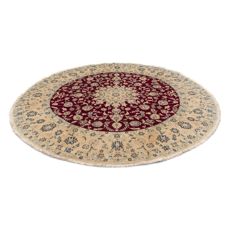 Alfombra persa - Nain redondo  - 245 x 245 cm - rojo oscuro