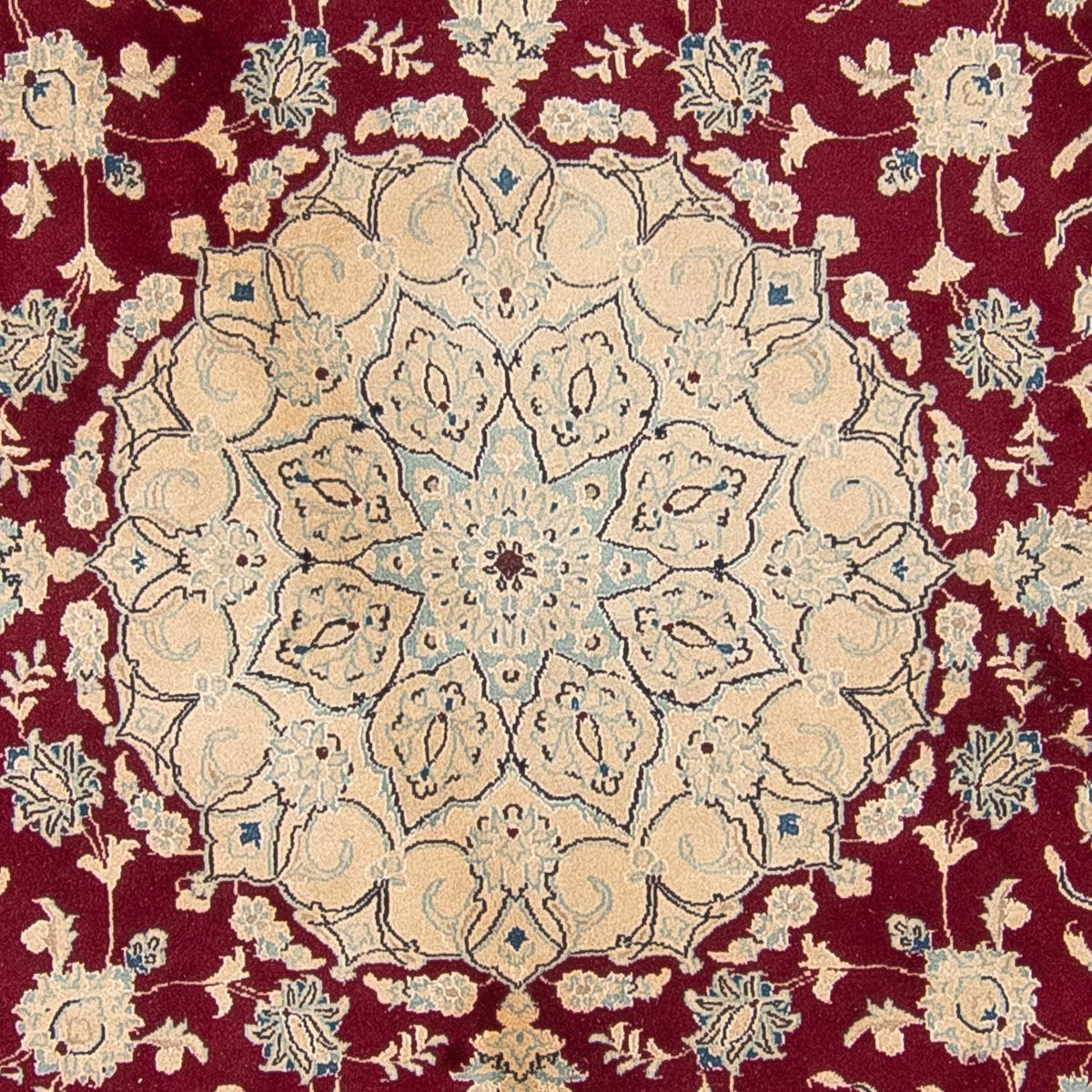 Alfombra persa - Nain redondo  - 287 x 287 cm - rojo oscuro