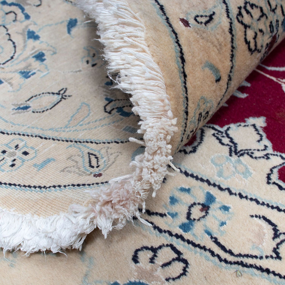 Alfombra persa - Nain redondo  - 287 x 287 cm - rojo oscuro