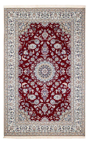 Alfombra Persa - Nain - Prima - 238 x 151 cm - rojo oscuro