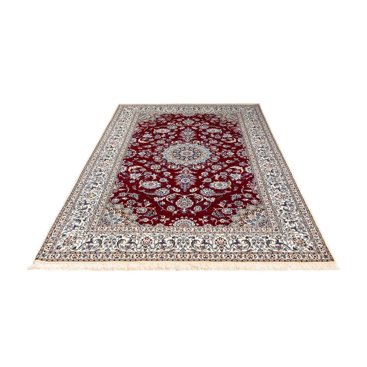 Alfombra Persa - Nain - Prima - 238 x 151 cm - rojo oscuro