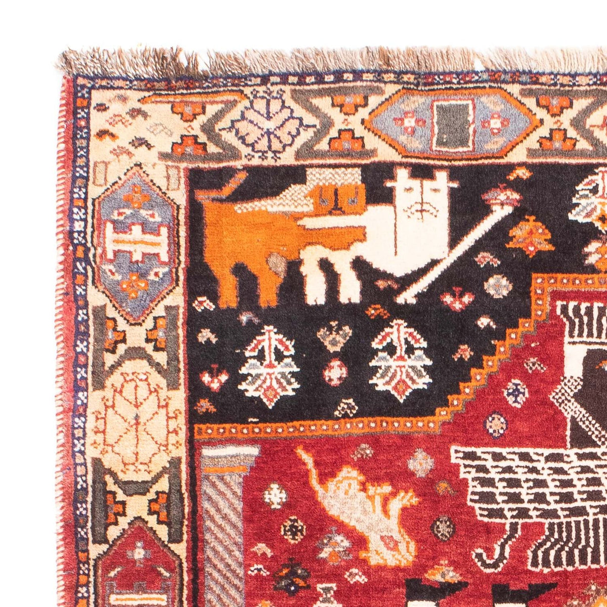 Alfombra persa - Nómada - 155 x 111 cm - rojo oscuro