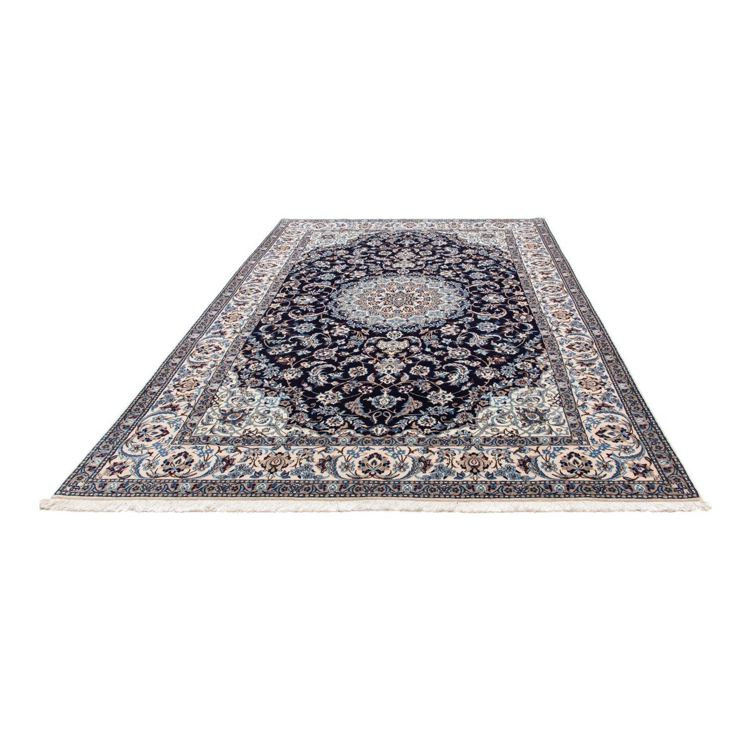 Alfombra Persa - Nain - Real - 300 x 202 cm - azul oscuro