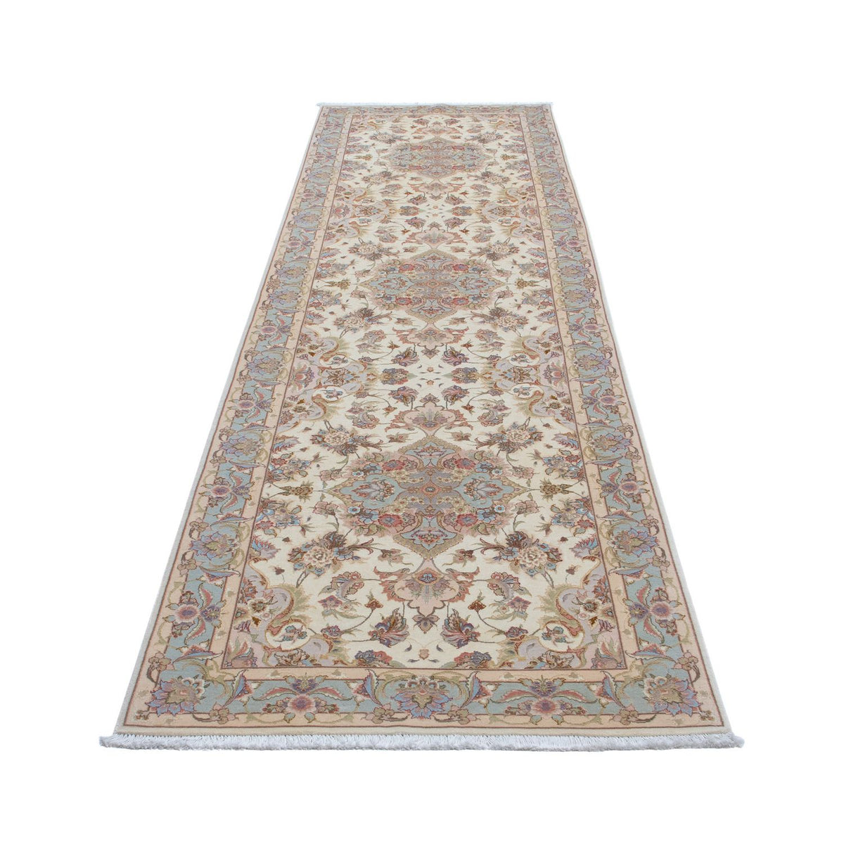 Alfombra de pasillo Alfombra Persa - Tabriz - Real - 358 x 91 cm - beige