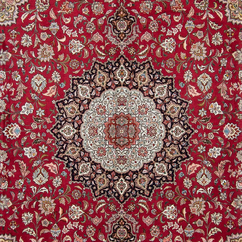 Alfombra persa - Tabriz cuadrado  - 303 x 300 cm - rojo oscuro