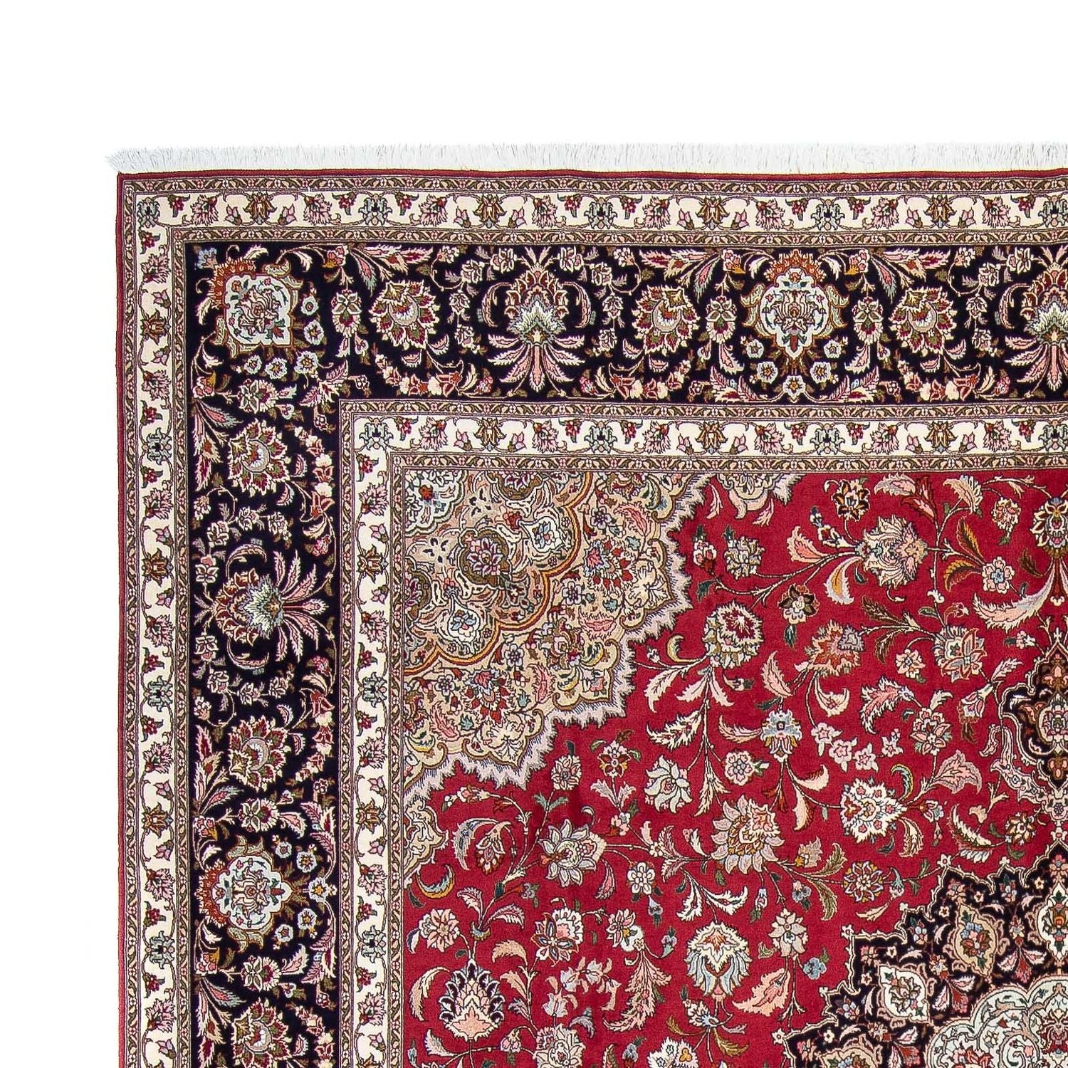 Alfombra persa - Tabriz cuadrado  - 303 x 300 cm - rojo oscuro