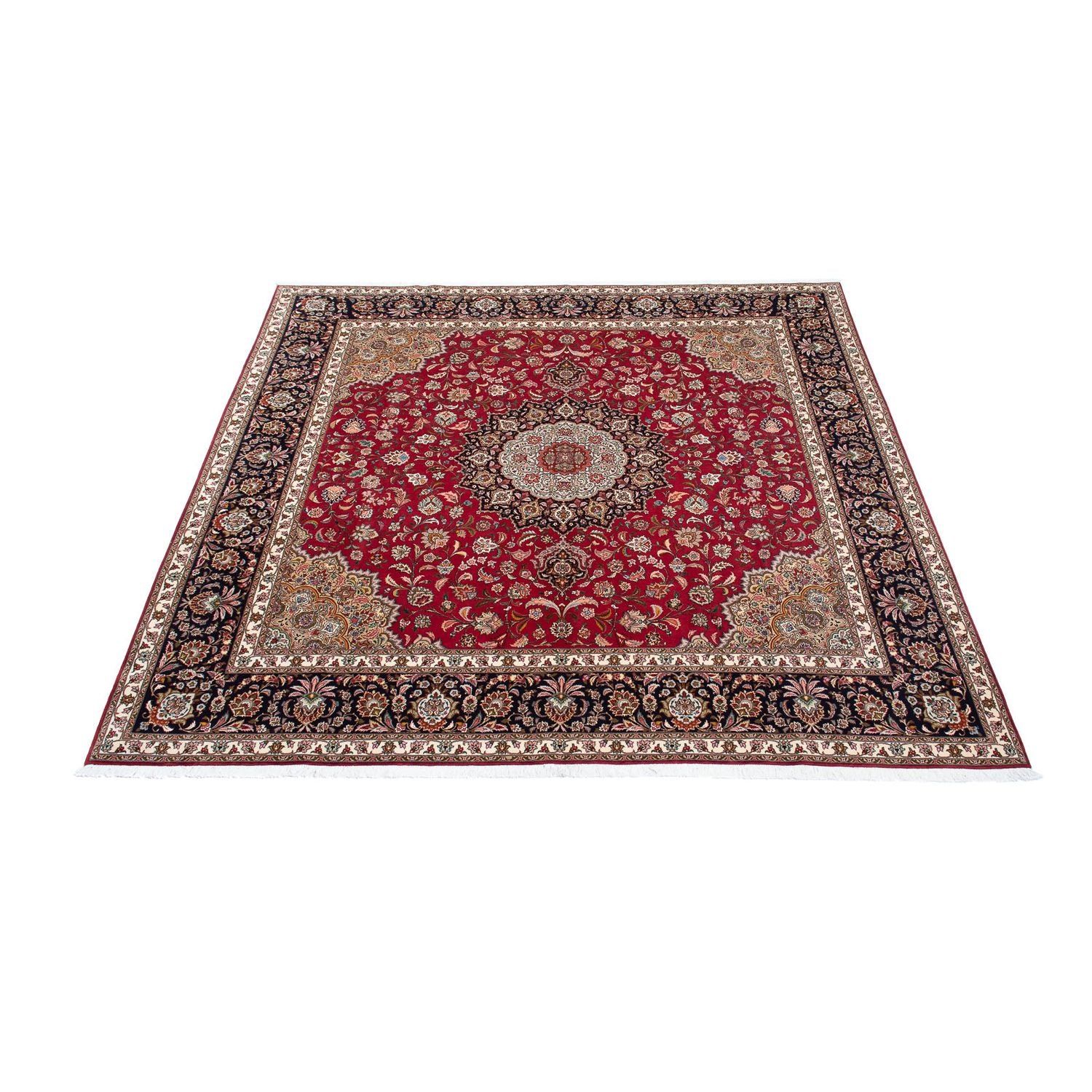 Alfombra persa - Tabriz cuadrado  - 303 x 300 cm - rojo oscuro