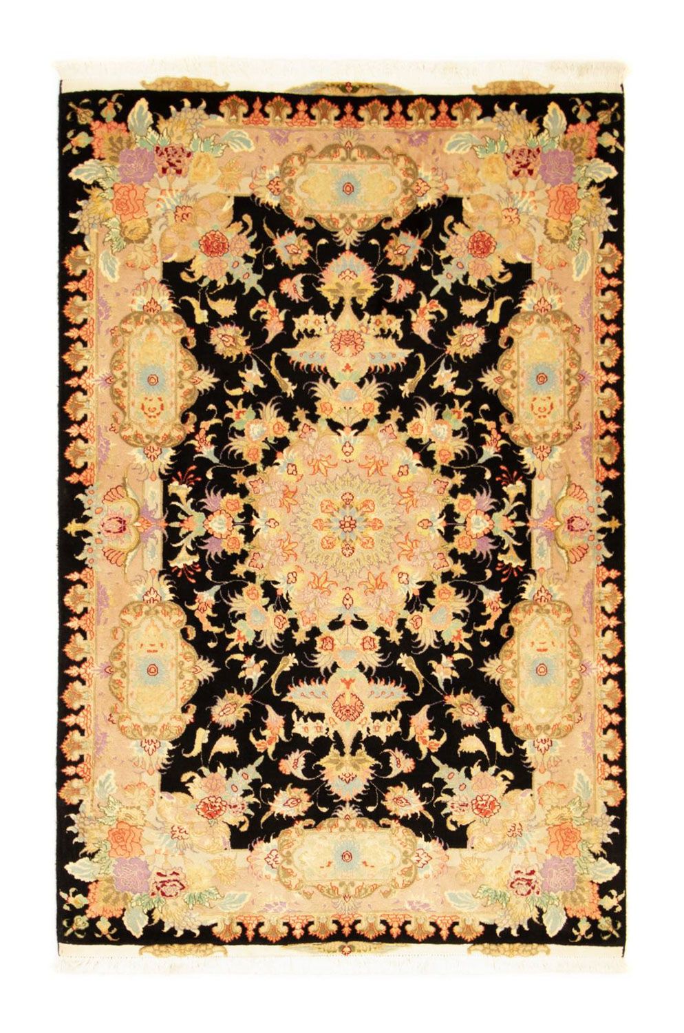 Alfombra Persa - Tabriz - Real - 152 x 102 cm - negro