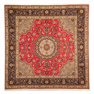 Alfombra Persa - Tabriz - Real cuadrado  - 257 x 254 cm - rojo