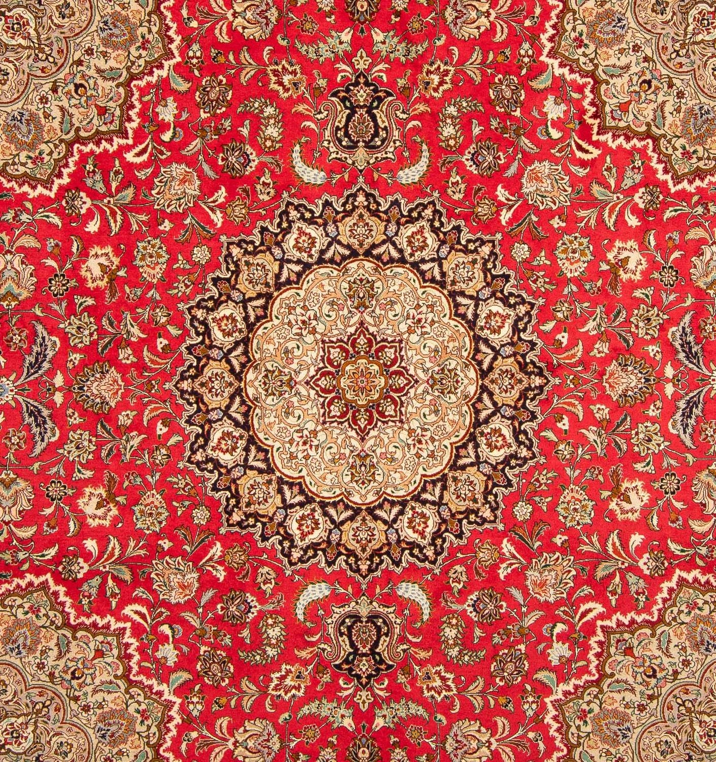 Alfombra Persa - Tabriz - Real cuadrado  - 257 x 254 cm - rojo