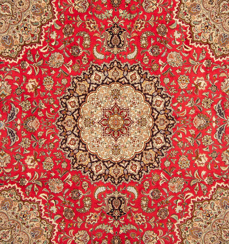 Alfombra Persa - Tabriz - Real cuadrado  - 257 x 254 cm - rojo