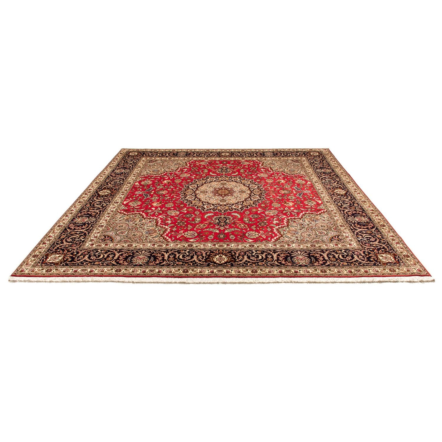 Alfombra Persa - Tabriz - Real cuadrado  - 257 x 254 cm - rojo