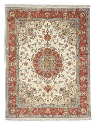 Alfombra Persa - Tabriz - Real - 198 x 150 cm - beige