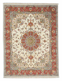 Alfombra Persa - Tabriz - Real - 198 x 150 cm - beige
