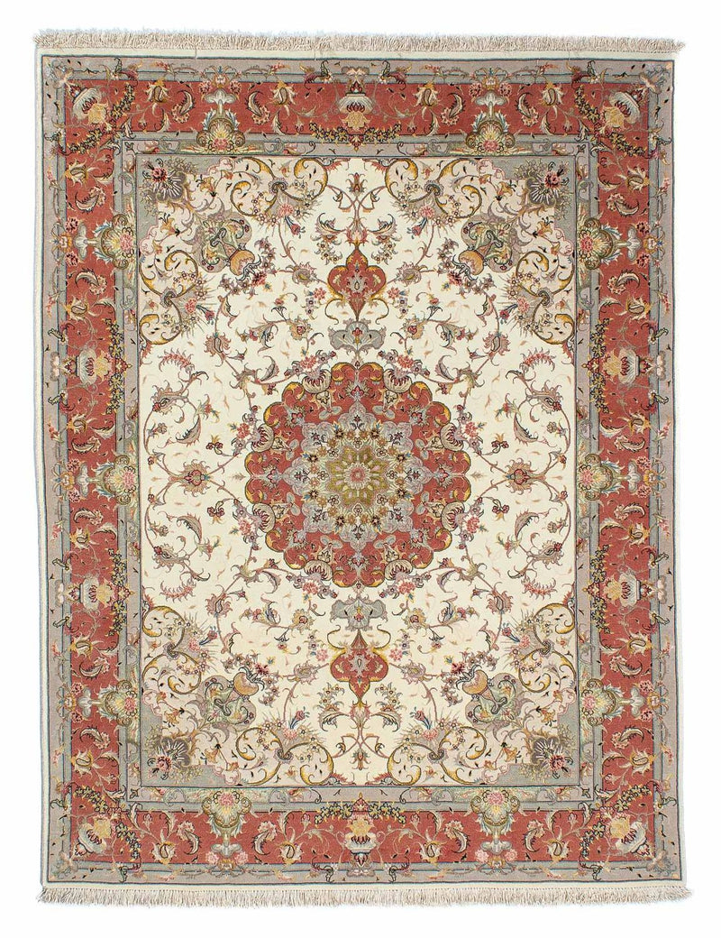 Alfombra Persa - Tabriz - Real - 198 x 150 cm - beige