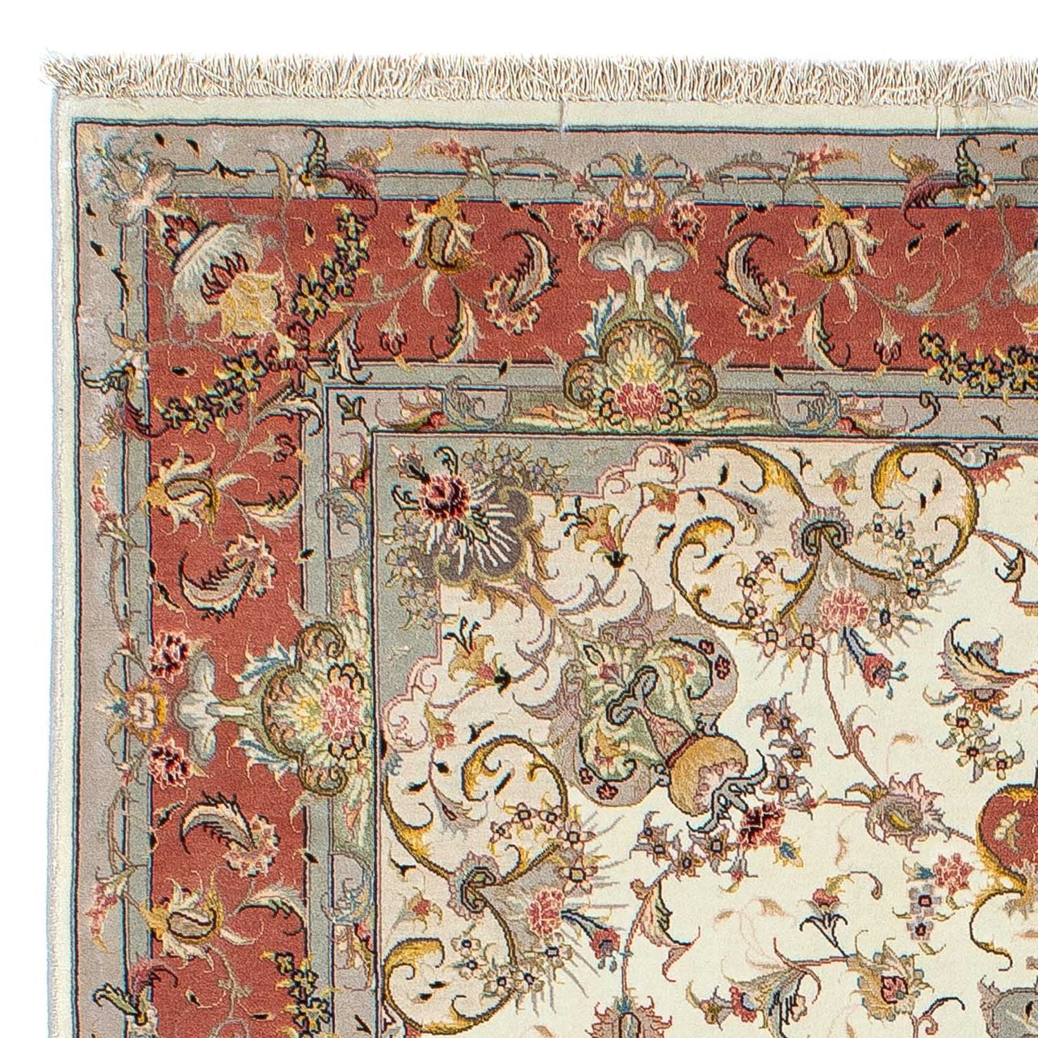 Alfombra Persa - Tabriz - Real - 198 x 150 cm - beige