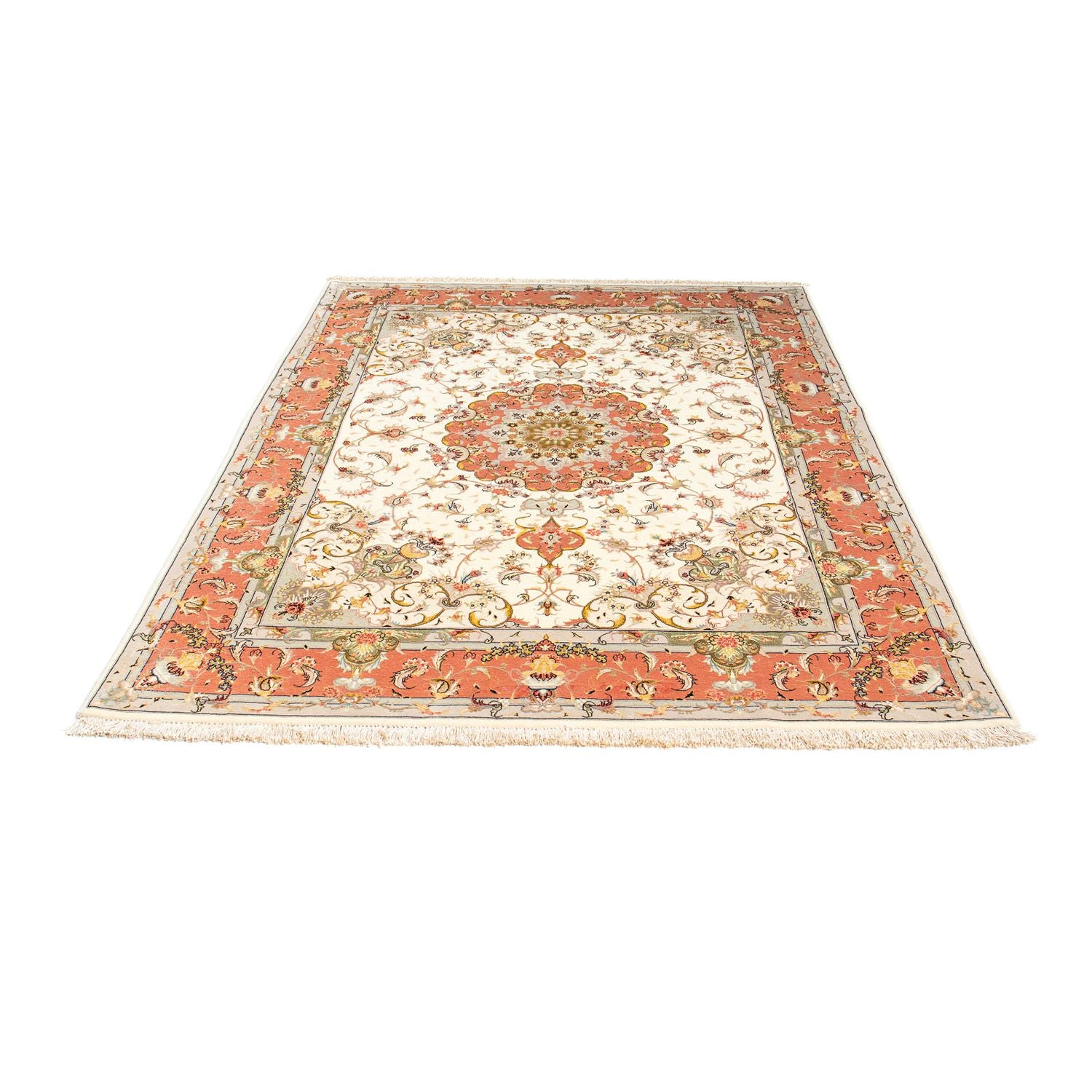 Alfombra Persa - Tabriz - Real - 198 x 150 cm - beige