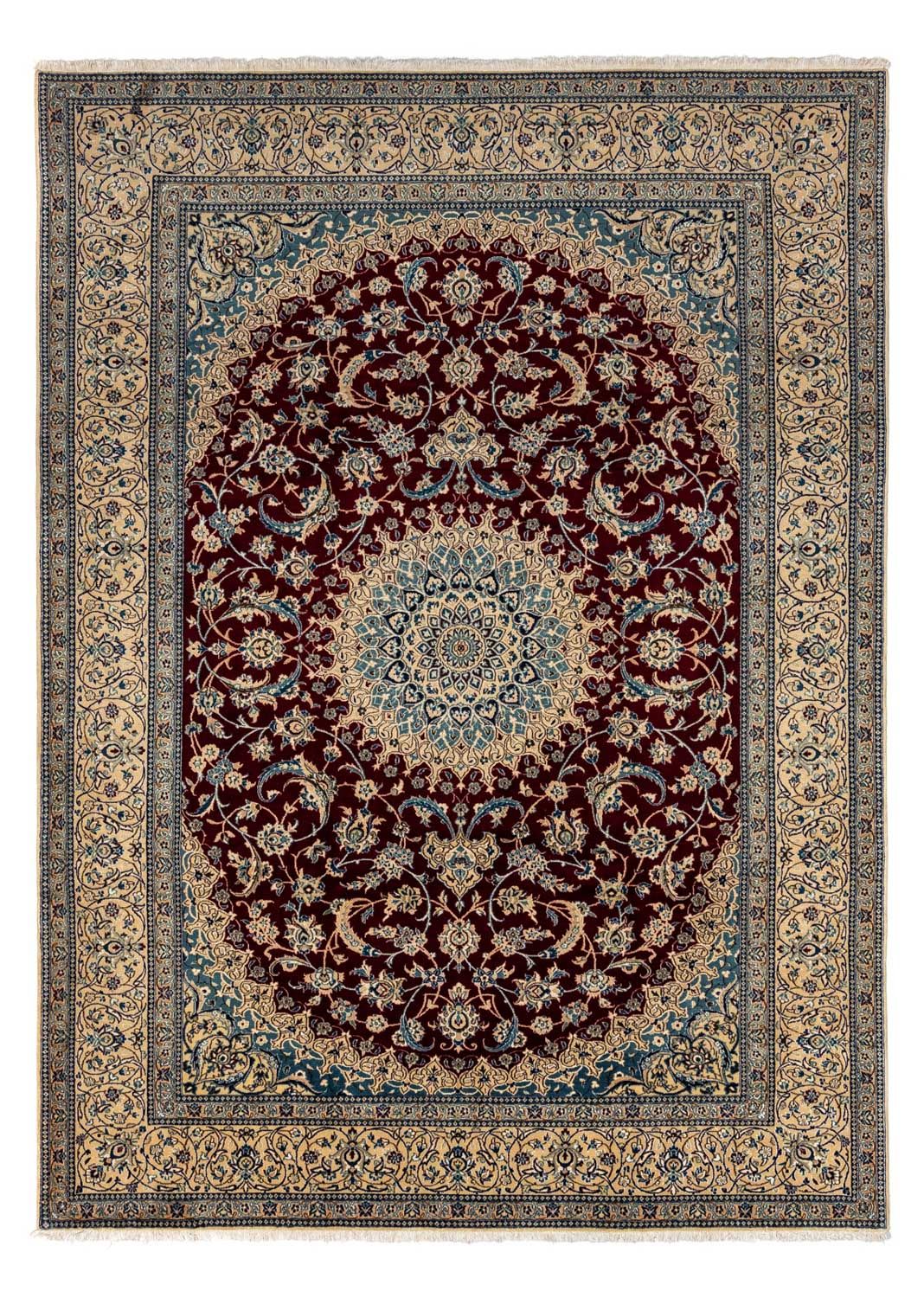 Alfombra Persa - Nain - Real - 344 x 245 cm - rojo oscuro