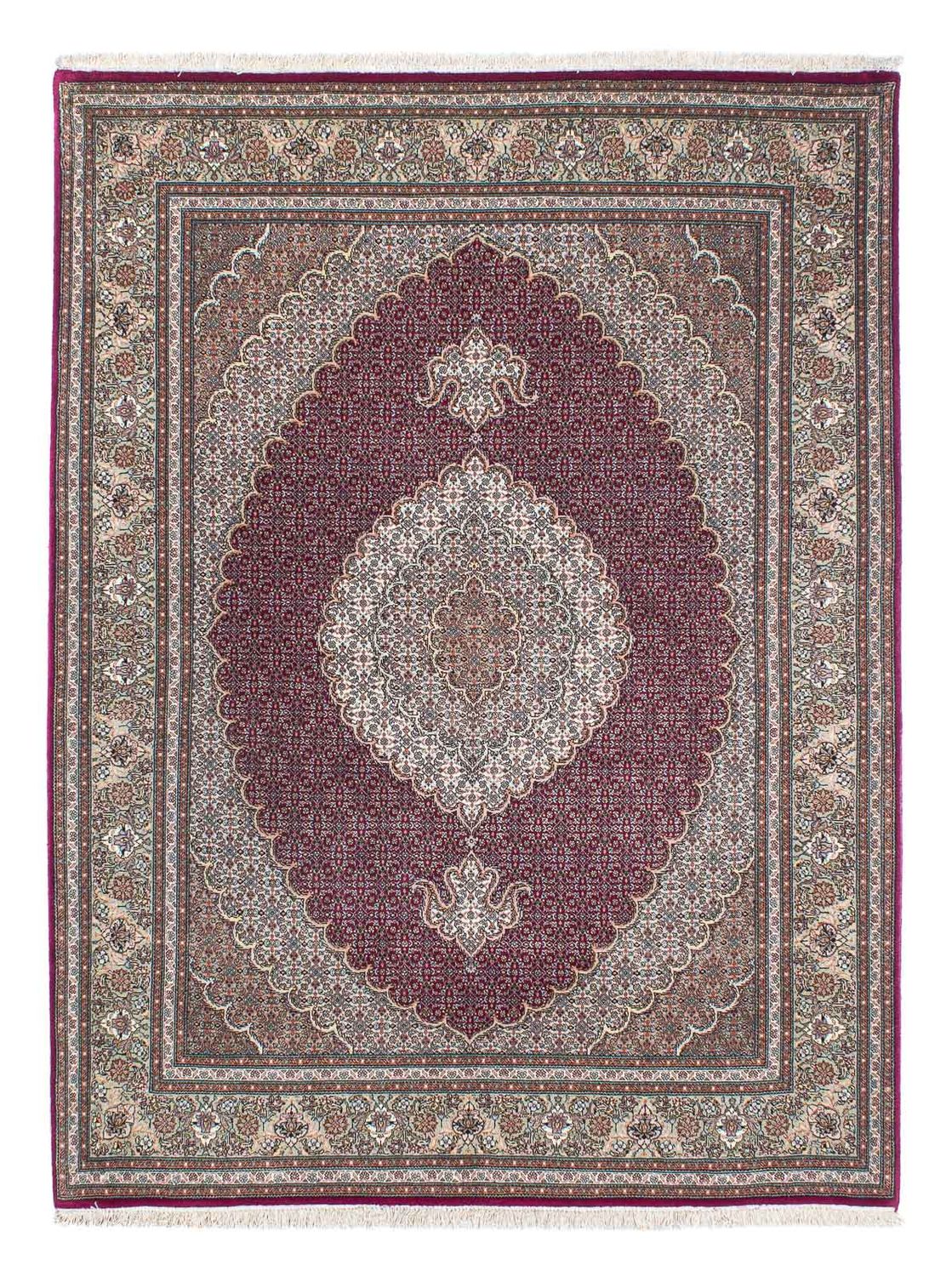 Alfombra persa - Tabriz - 206 x 153 cm - rojo oscuro