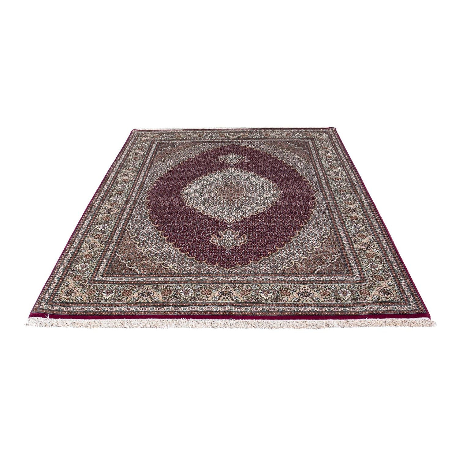 Alfombra persa - Tabriz - 206 x 153 cm - rojo oscuro