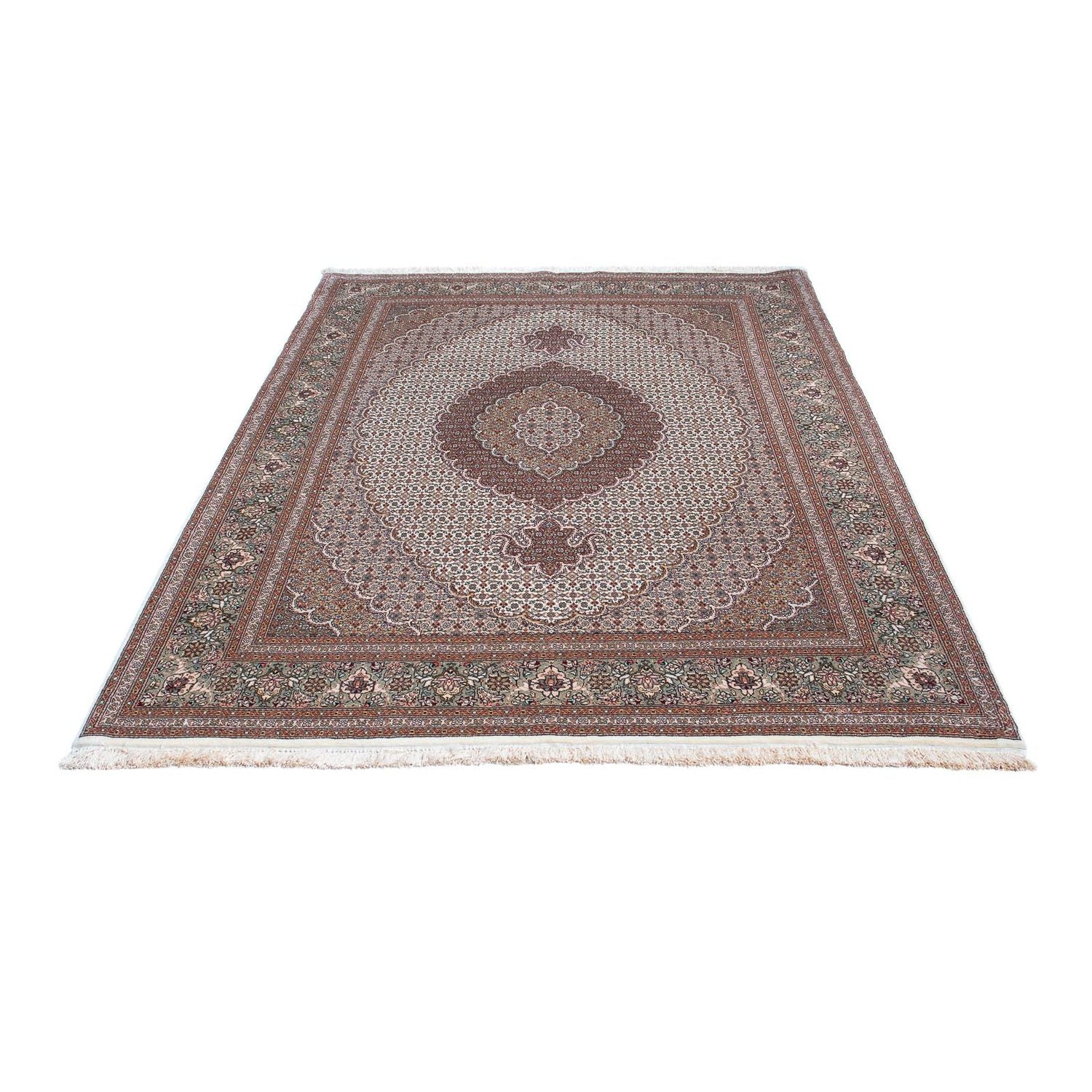 Alfombra persa - Tabriz - 210 x 151 cm - marrón claro