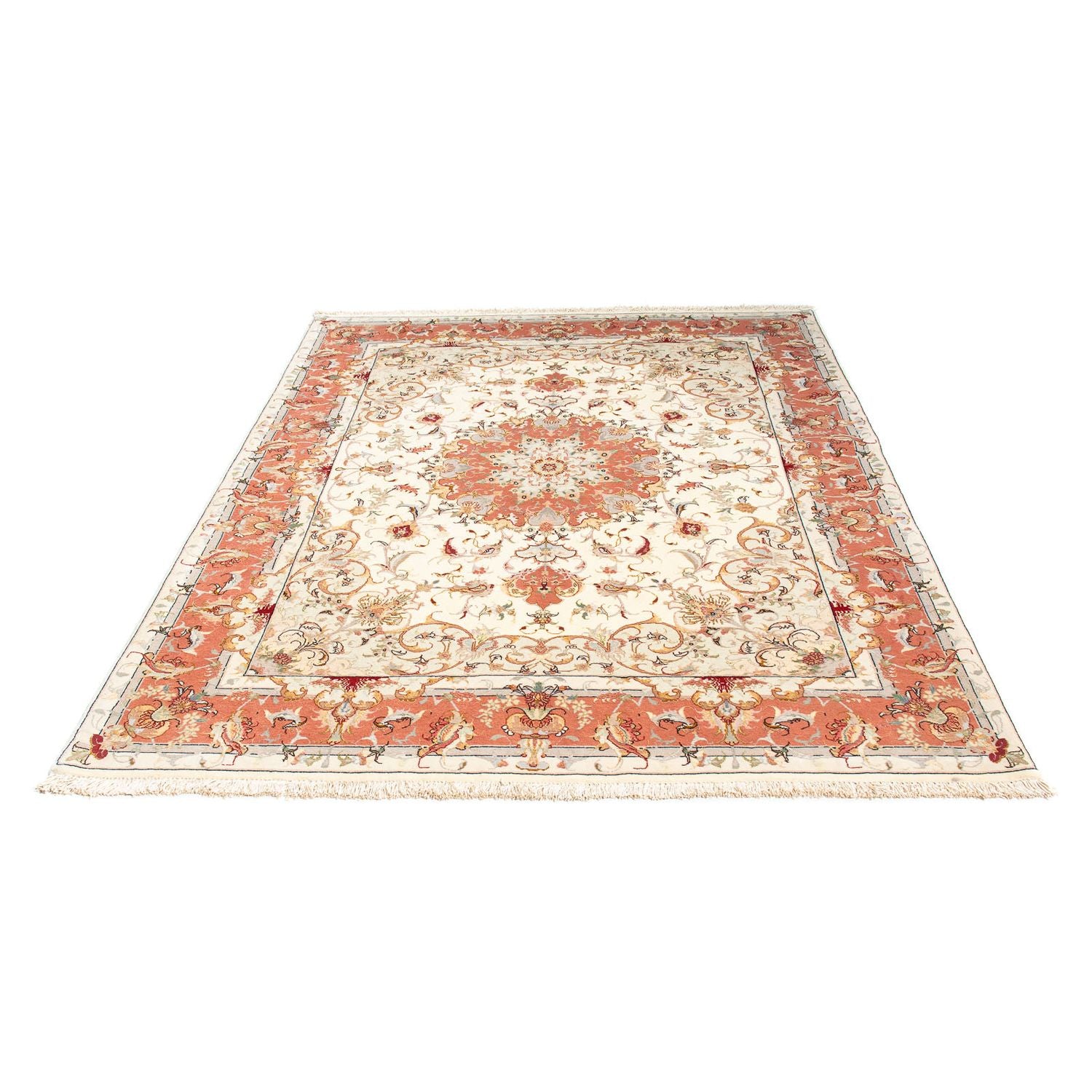 Alfombra Persa - Tabriz - Real - 202 x 151 cm - beige