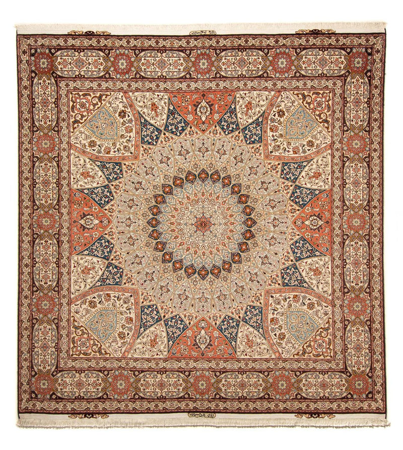 Alfombra Persa - Tabriz - Real cuadrado  - 264 x 253 cm - marrón claro